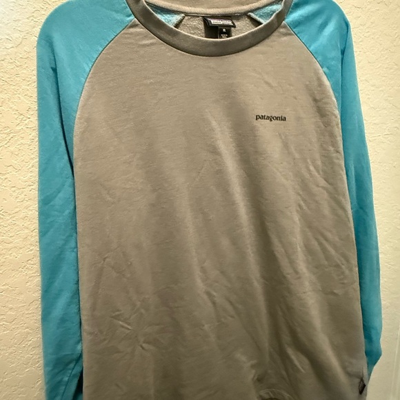 Patagonia Back Logo Crewneck Sweatshirt Men's Blue Lightweight Fleece XL - Picture 2 of 6